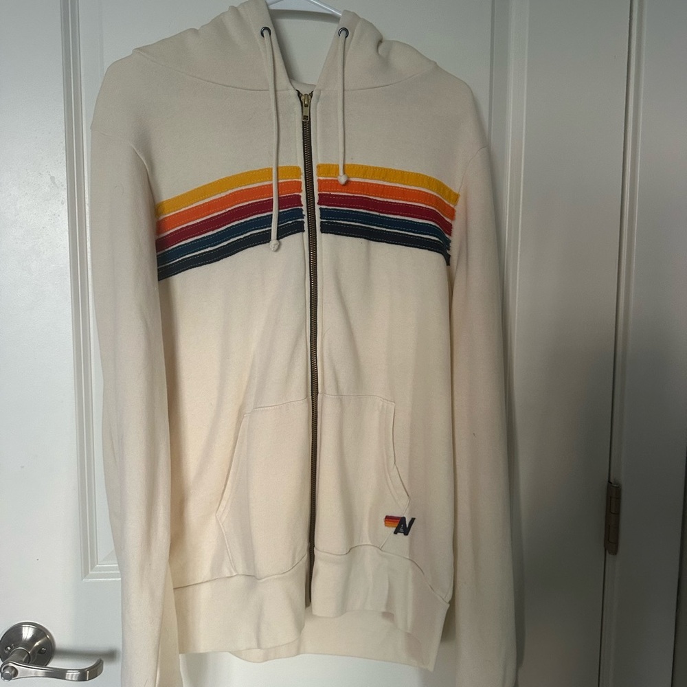Cream Aviator Nation Zip Up
